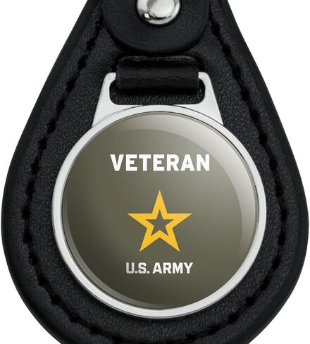 GRAPHICS & MORE Black Leather U.S. Army Veteran Logo Keychain in Saudi Arabia