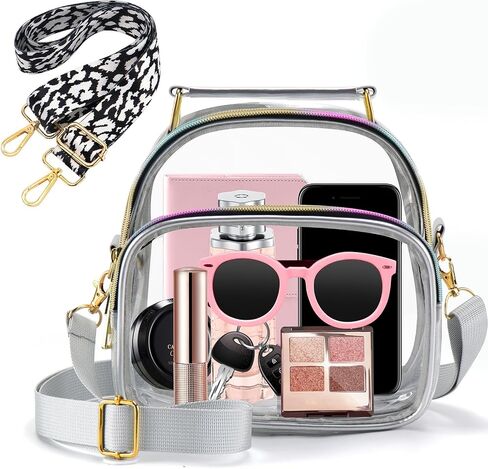Hysagtek Clear Purses for Women Stadium, Clear Bag Stadium Approved Concert Clear Crossbody Bag See Through Handbag in Saudi Arabia