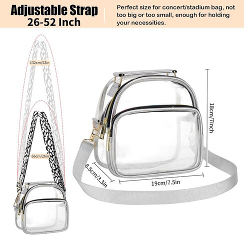 Hysagtek Clear Purses for Women Stadium, Clear Bag Stadium Approved Concert Clear Crossbody Bag See Through Handbag in Saudi Arabia