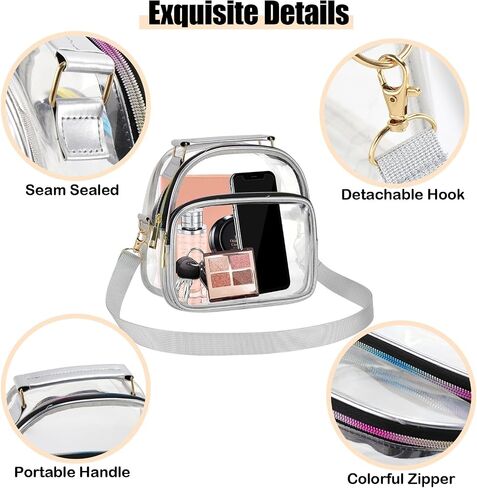 Hysagtek Clear Purses for Women Stadium, Clear Bag Stadium Approved Concert Clear Crossbody Bag See Through Handbag in Saudi Arabia