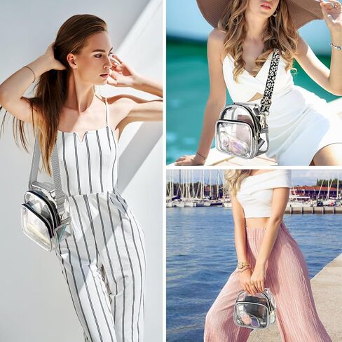 Hysagtek Clear Purses for Women Stadium, Clear Bag Stadium Approved Concert Clear Crossbody Bag See Through Handbag in Saudi Arabia