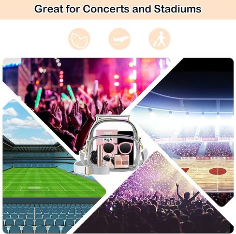 Hysagtek Clear Purses for Women Stadium, Clear Bag Stadium Approved Concert Clear Crossbody Bag See Through Handbag in Saudi Arabia
