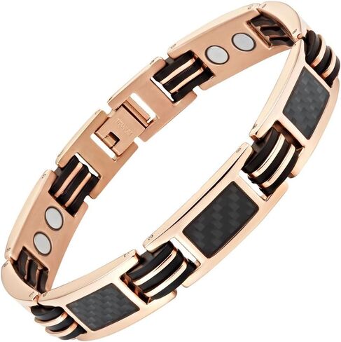 Willis Judd Bracelets For Men Titanium Mens Bracelet Black Carbon Fiber Size Adjustable in Kuwait