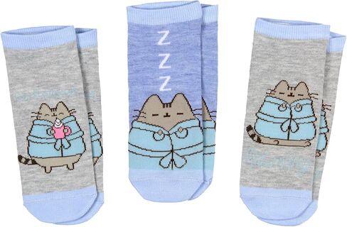 جوارب كاحل من Culture Fly Pusheen The Cat So Relaxed No Show مقاس 5-9 - 3 أزواج in Kuwait