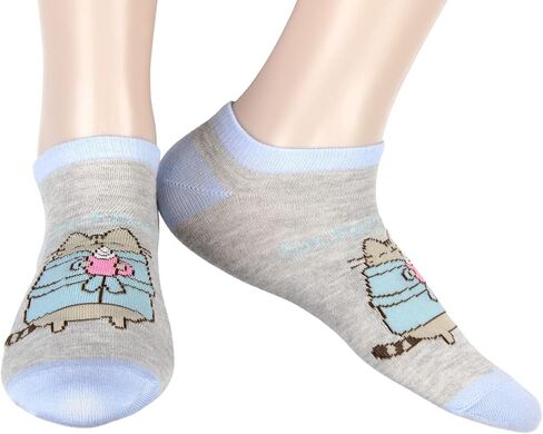 جوارب كاحل من Culture Fly Pusheen The Cat So Relaxed No Show مقاس 5-9 - 3 أزواج in Kuwait