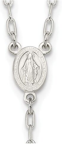 Diamond2Deal Sterling Silver Polished Rosary 26 inch Necklace Fine Jewelry Gift for Women in Saudi Arabia