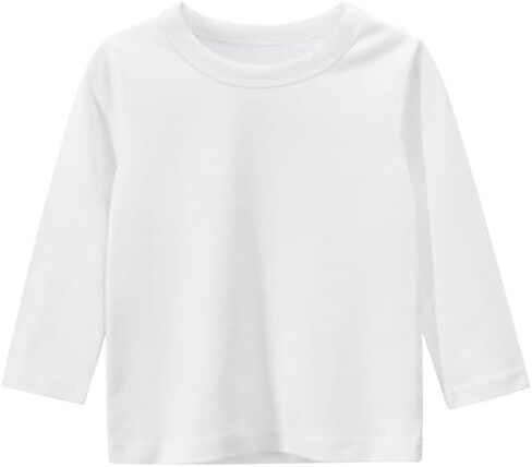 Boys' Cotton Long Sleeve Crewneck T-Shirt Top Tee Size 2-7 Years Toddler Boys' 3-Pack Multi Value Pack in Kuwait