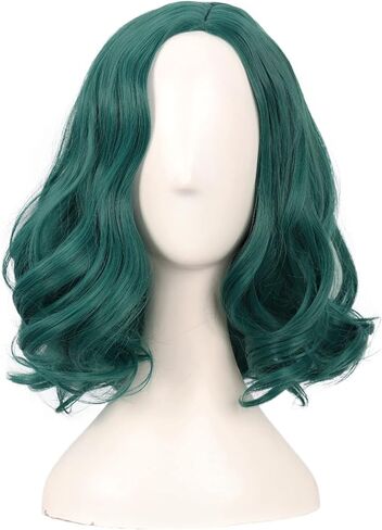 MapofBeauty 14 Inch/35cm Fashion Special Short Curly Party Anime Cosplay Wig (Dark Pine Green) in Kuwait