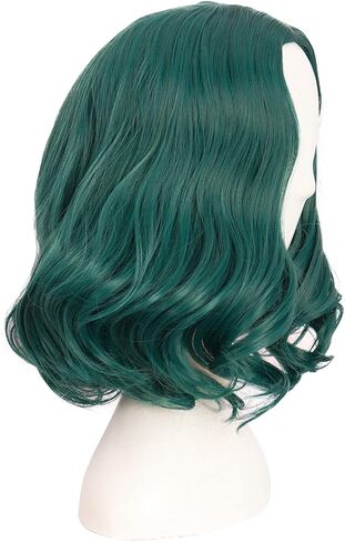 MapofBeauty 14 Inch/35cm Fashion Special Short Curly Party Anime Cosplay Wig (Dark Pine Green) in Kuwait
