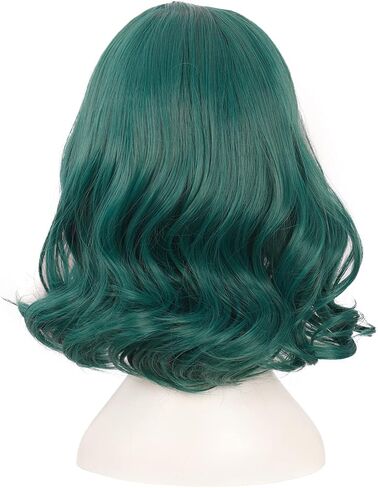MapofBeauty 14 Inch/35cm Fashion Special Short Curly Party Anime Cosplay Wig (Dark Pine Green) in Kuwait
