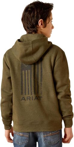Ariat Boys's Faded Hoodie - Brine Olive, X-Large in Saudi Arabia