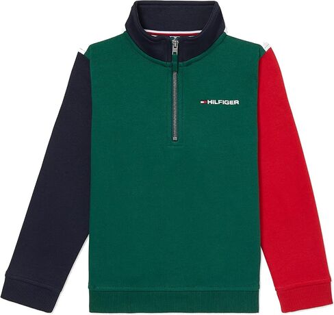 Tommy Hilfiger Boys' Adaptive Colorblock Mockneck Sweatshirt with Zipper Closure in Saudi Arabia