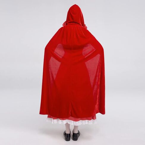 FYMNSI Women's Gothic Red Riding Hood Costume Halloween Cosplay Fancy Dress + Clock Cape Make up Party Christmas Outfit in Saudi Arabia