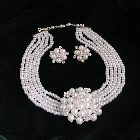 Audrey Hepburn Style Inspired Breakfast at 4 piece Costume Jewelry accessories Set Vintage Necklace, Earrings, Long Black Cigarett Holder, Black Opera Gloves Earring Stud in Saudi Arabia