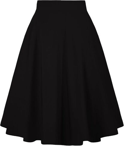 Moon Wood Women's Plus Size Midi Skirt-High Waist A-Line Pockets Flared Skater Skirts in Saudi Arabia
