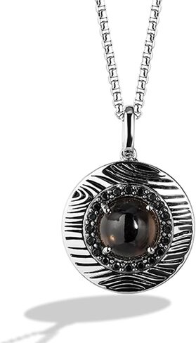 Jewelili Star Wars™ Fine Jewelry Ewok™ Women's Pendant 1/6 Ct.Tw. Black Diamonds, Smoky Quartz, Sterling Silver and Black Rhodium in Saudi Arabia