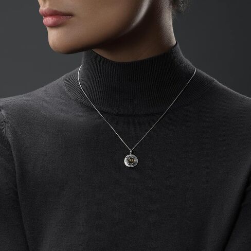 Jewelili Star Wars™ Fine Jewelry Ewok™ Women's Pendant 1/6 Ct.Tw. Black Diamonds, Smoky Quartz, Sterling Silver and Black Rhodium in Saudi Arabia