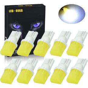 Mini 3D 168 194 T10 LED Bulbs Super Bright COB Chips Lamp for Side Marker Door Wedge lights,White 6000K.10-Pack.