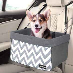Car Travel Dog Booster Seats, Portable and Breathable Pet Seats Dog Carrier with Seat Belt, Travel Safety Lookout Dog Booster Seat 16-in