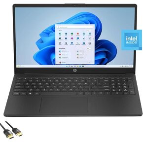 HP Laptop for Business & Students, 15.6" HD Anti-Glare Display, Intel 4-Cores N200, 8GB RAM, 128GB UFS, Wi-Fi 6, Webcam, HDMI, USB-C, PDG HDMI Cable, Windows 11 Home in S Mode, Scarlet Red