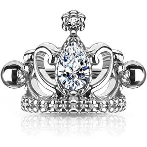 Pierced Owl 16GA Stainless Steel Tear Drop CZ Crystal Tiara Cartilage Helix Cuff Earring in Kuwait