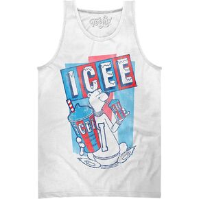 Tee Luv Men's Faded ICEE Tank Top - Retro ICEE Polar Bear Tank Shirt