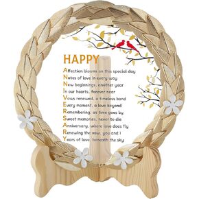 Anniversary Wedding Gifts Crystal Plate for Him Her Wife Husband Men Women with Wreath - Anniversary Wedding Gifts for Parents Couple - Wedding Anniversary Unique Gift Ideas - Happy Anniversary verse