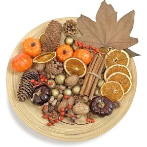 Fall Potpourri -Pumpkins, Dried Orange Slices & Cinnamon Sticks, Perfect Fall Decoration or Bowl Filler - Beautiful Autumn Scent