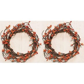 Fall Halloween Pip Candle Rings | 2 Pc Set | 3.5 inch Center | Dark Orange in Kuwait