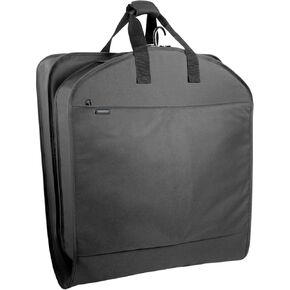 WallyBags Garment Bag Deluxe Carry On Travel Two Pockets for Men & Women, Black, 52-inch
