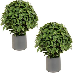 24inch Faux Boxwood Topiary Trees Topiary Balls Artificial Outdoor Set of 2 Faux Outdoor Plants-for Indoor, Front Porch, Garden Decor