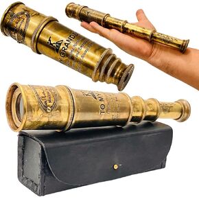 ALADEAN Vintage Pirate Spyglass 16" - Inspirational Gift to My Grandson from Grandpa Grandma | Graduation, Birthday, Christmas, Baptism | Meaningful Grandson's Gift