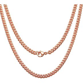 مجوهرات المملكة 1 سلسلة ربط كوبية قلادة أو سوار مع مشبك سريع التحرير للرجال الأولاد روزغولد الفولاذ المقاوم للصدأ الهيب هوب ميامي سلسلة كبح 7-30 بوصة in Kuwait