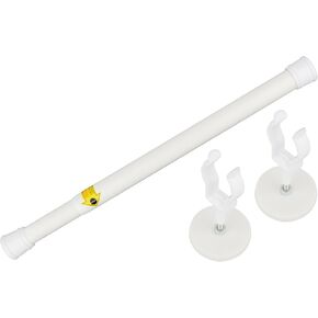 MUTUACTOR 1PCS Magnetic Curtains Rods,Heavy-Duty White Magnetic Door Curtain Rods for Metal Doors 13" to 26",No Drilling Anti-slip Window Curtain Rods Adjustable Y-Clamp Magnetic Holders for Curtains