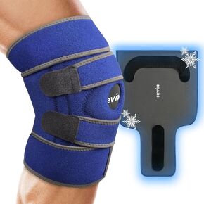 REVIX Knee Ice Pack Wrap, Knee Brace with Upgraded Innovative Soft Pliable Gel Pack, Hot Cold Compression Ice Packs for Injuries, Ice Pack for Knee Replacement Surgery, Arthritis, ACL