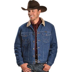 Wrangler Mens Western Style Lined Denim Jacket