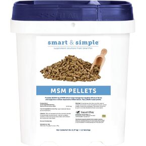 SmartPak Smart & Simple MSM Pellets | MSM Pellets for Horses, Helps Manage Effects of Stress | MSM Horse Supplement Aids in Cellular and Tissue Strengthening | 2.6 lb Bucket