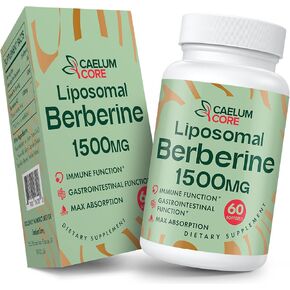Liposomal Berberine HCL - بربارين 1500 مجم ينشط AMPK وGLP-1، مكمل البربرين عالي التوافر البيولوجي للنساء والرجال، بربارين بالإضافة إلى الدعم الصحي الشامل (عبوة واحدة)