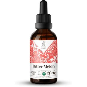 Bitter Melon USDA Organic | Alcohol-Free Extract, Tincture, Organic Herbal Drops | Supplement Made from 100% Certified Organic Natural Bitter Melon (Momordica Charantia) Dried Fruit 2 fl oz