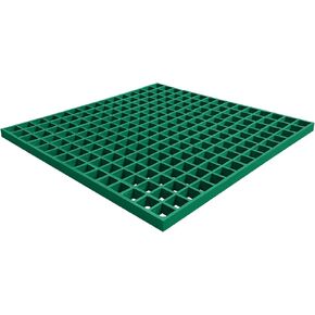 2'x2' Fiberglass Molded Grating, Heavy Duty FRP Industrial Grating Square Panel 4400 LBS Capacity 1.5''x1.5''x1.5'' Fiberglass Bar Grille Plate for Car Wash, Decks, Stairs,Garage,Green