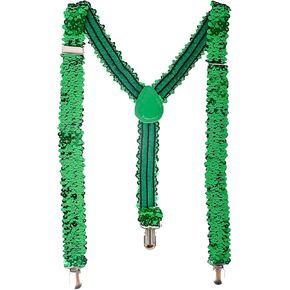 KARMOGSO St. Patricks Day Mardi Gras Deluxe Suspenders Party Supplies, One size, Multicolor