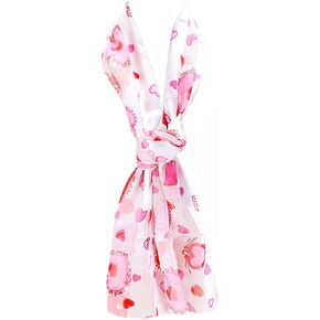 Rosemarie Collections Women's Be My Love Valentines Day Hearts Silky Stripe Fashion Scarf, 60"