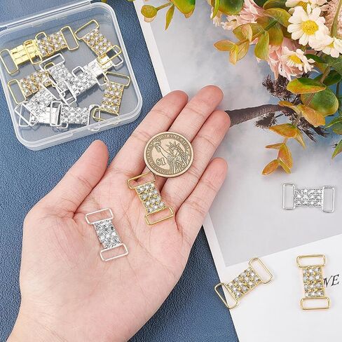 AHANDMAKER Rhinestone Shoelace Charms Buckles, Bling Shoelace Buckles Crystal Shoe Decorations Charms Sneakers Shoe Lace Tag Charms for Sneaker Casual Sports Shoe Bikini Accessory in Saudi Arabia