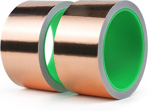 2 Pack Copper Foil Tape 2inch x 33ft with Conductive Adhesive for Electrical Repair, Guitar, DIY Decoration, Stained Glass, Paper Circuits in Saudi Arabia