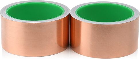 2 Pack Copper Foil Tape 2inch x 33ft with Conductive Adhesive for Electrical Repair, Guitar, DIY Decoration, Stained Glass, Paper Circuits in Saudi Arabia