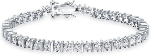 Traditional Bridal Jewelry 20 CT AAA CZ Round Solitaire Tennis Bracelet For Women Wedding & Simulated Green Emerald Cubic Zirconia .925 Sterling Silver Rhodium 7.5,8 Inch in Kuwait