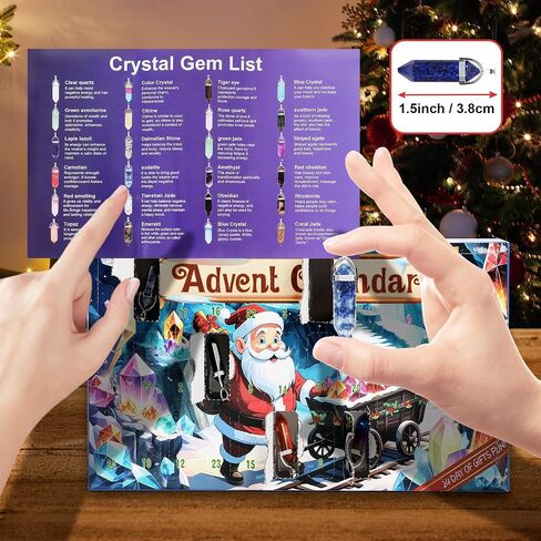 Advent Calendar 2024 Crystals Gemstones - 24 Surprise Healing Crystal Christmas Countdown Natural Crystal Gem Necklace Gifts for Girls Boys Kids Adults Women and Teenagers in Saudi Arabia