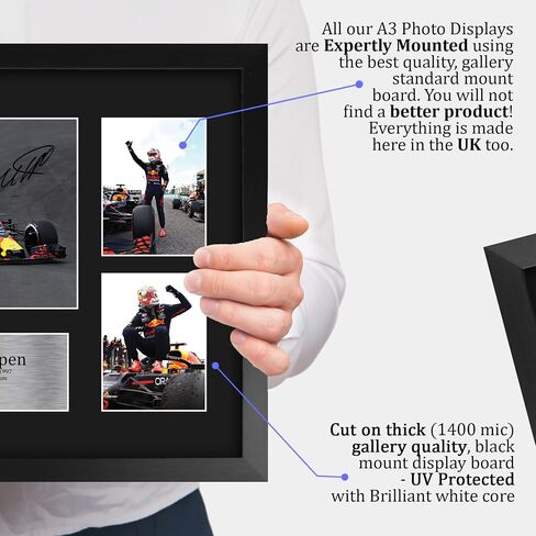HWC Trading Max Verstappen مقاس 16 × 12 بوصة (A3) هدايا مطبوعة موقعة عرض تقديمي لمحبي سباقات الفورمولا 1 - 16 بوصة × 12 بوصة مؤطرة in Saudi Arabia