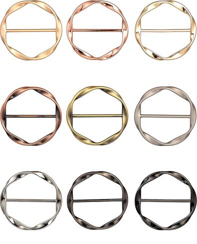 9 قطعة حلقات مشبك وشاح تي شيرت مقاطع التعادل دائرة الملابس الزاوية معقود التفاف حامل مشد للخصر مشبك المشبك للنساء (نمط B1) in Kuwait