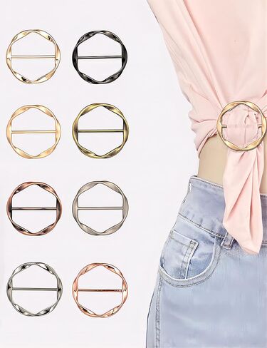9 قطعة حلقات مشبك وشاح تي شيرت مقاطع التعادل دائرة الملابس الزاوية معقود التفاف حامل مشد للخصر مشبك المشبك للنساء (نمط B1) in Kuwait